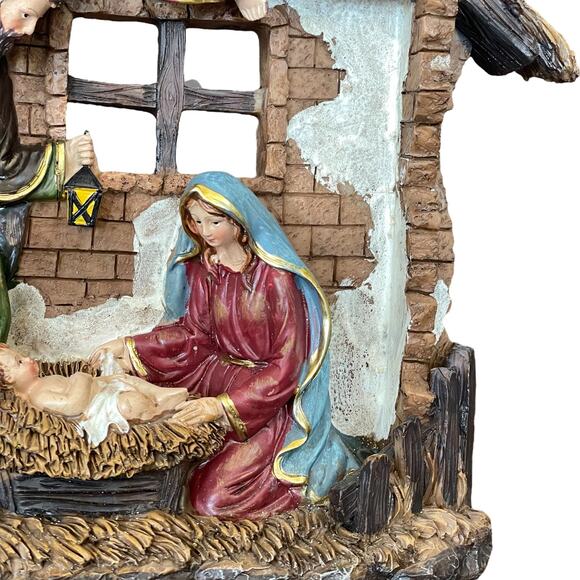 Nativity 3 Dimensional Poly Resin Christmas Light Not Working Wall or Shelf - Picture 15 of 16